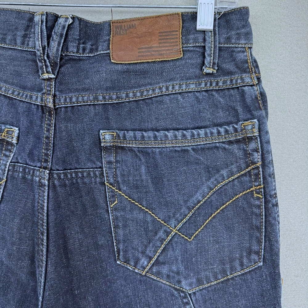 William Rast Slouch Dark Button Fly Drop Crotch Dark Wash Denim Jeans 29x34 (26)